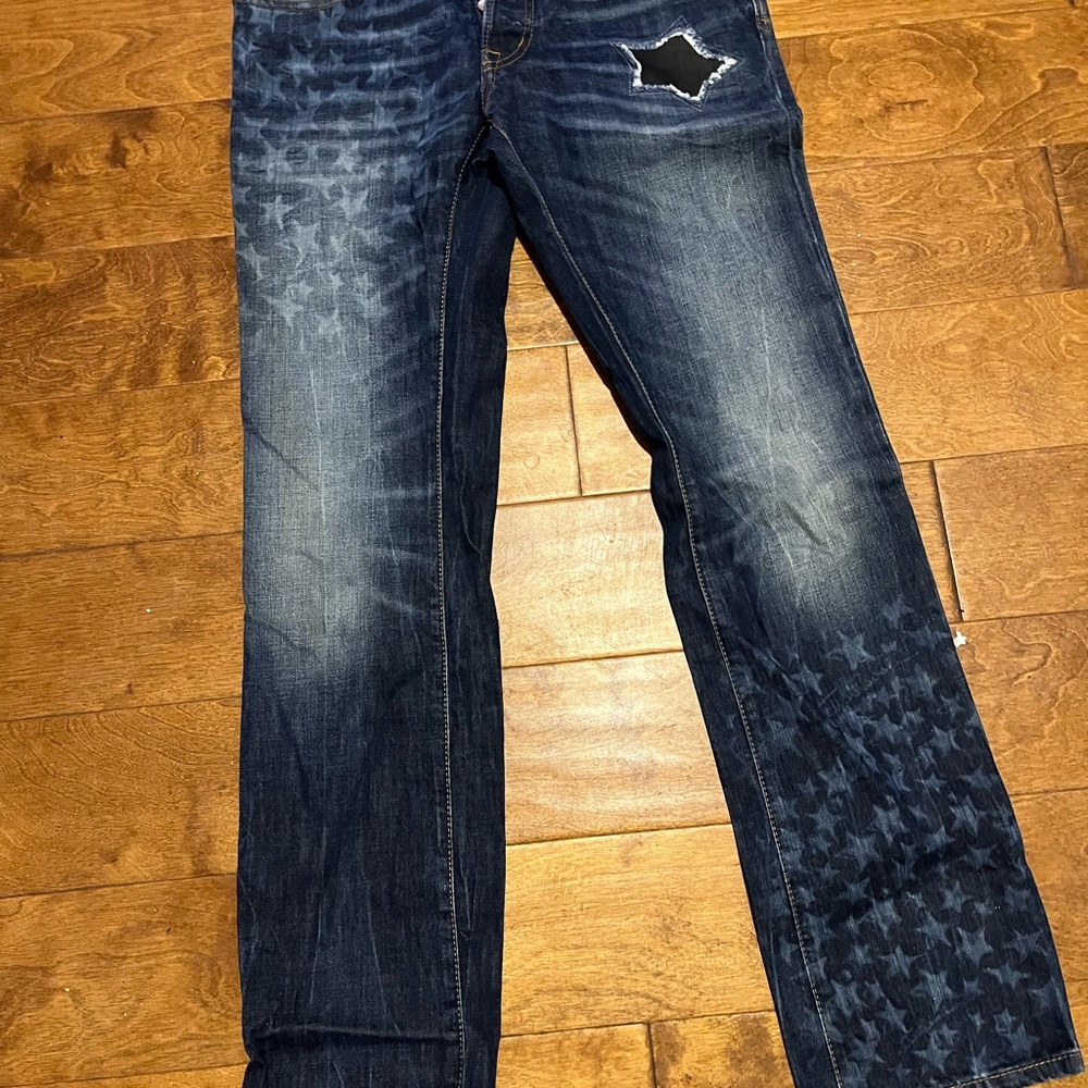 Just Cavalli Blue Slim Star Pattern Jeans